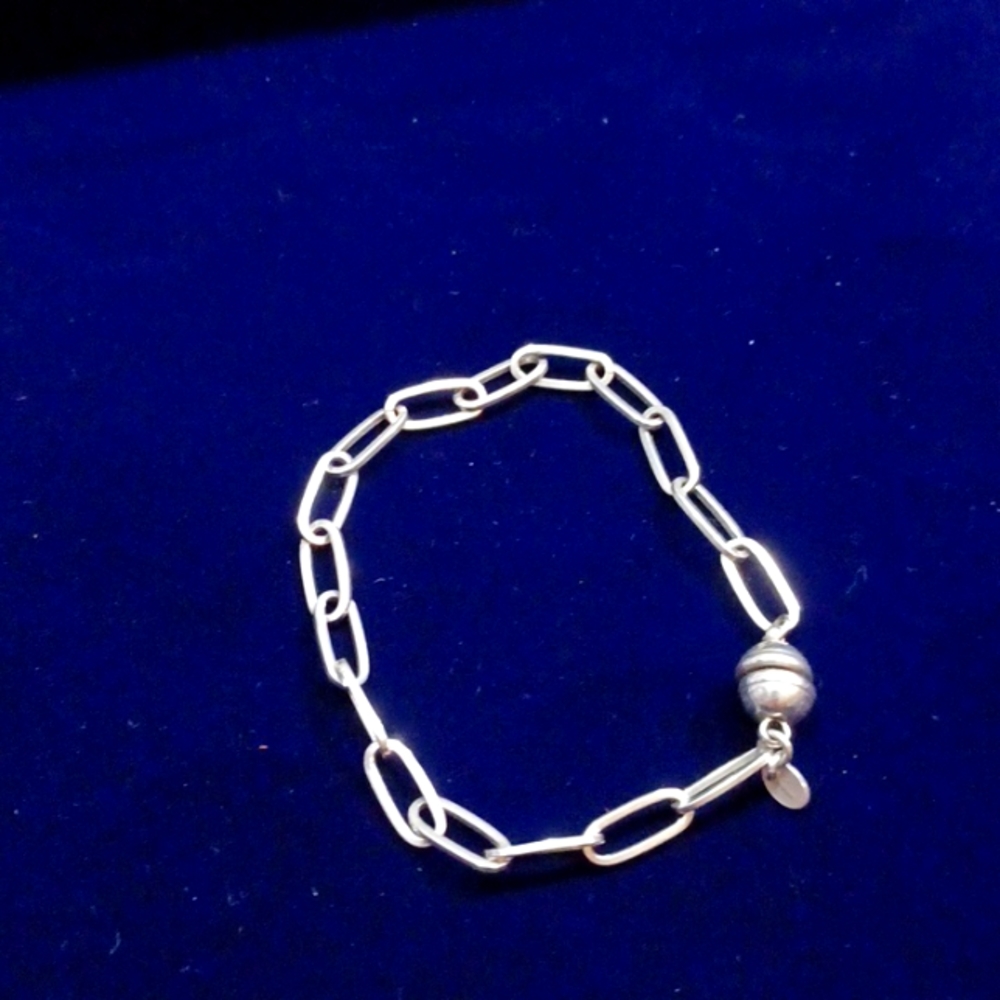 Sterling silver paper clip bracelet